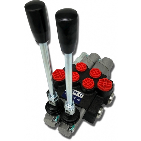 ROZDZIELACZ HYDR. 2 SEKCJE 40L 2x ZATRZASK DWUSTRONNY